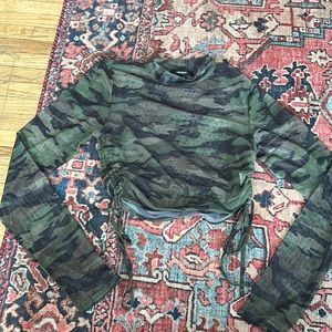 Camo Forever 21 Sheer Long Sleeve